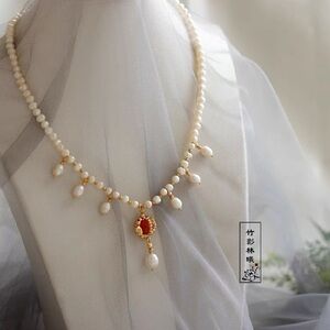 New Freshwater Pearls Hanfu Necklace Tang Dynasty Style Lolita Women Pendant